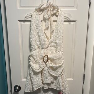 PrettyLittleThing Cream Mini Dress